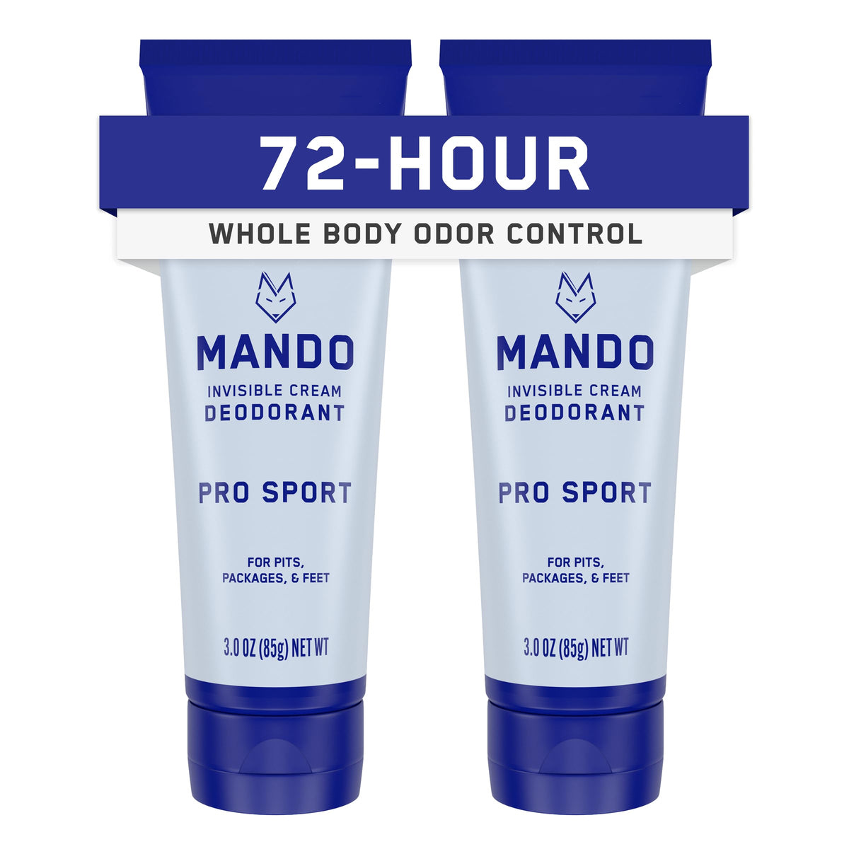 Mando Whole Body Deodorant Pro Sport jar close-up showing creamy texture for odor control.