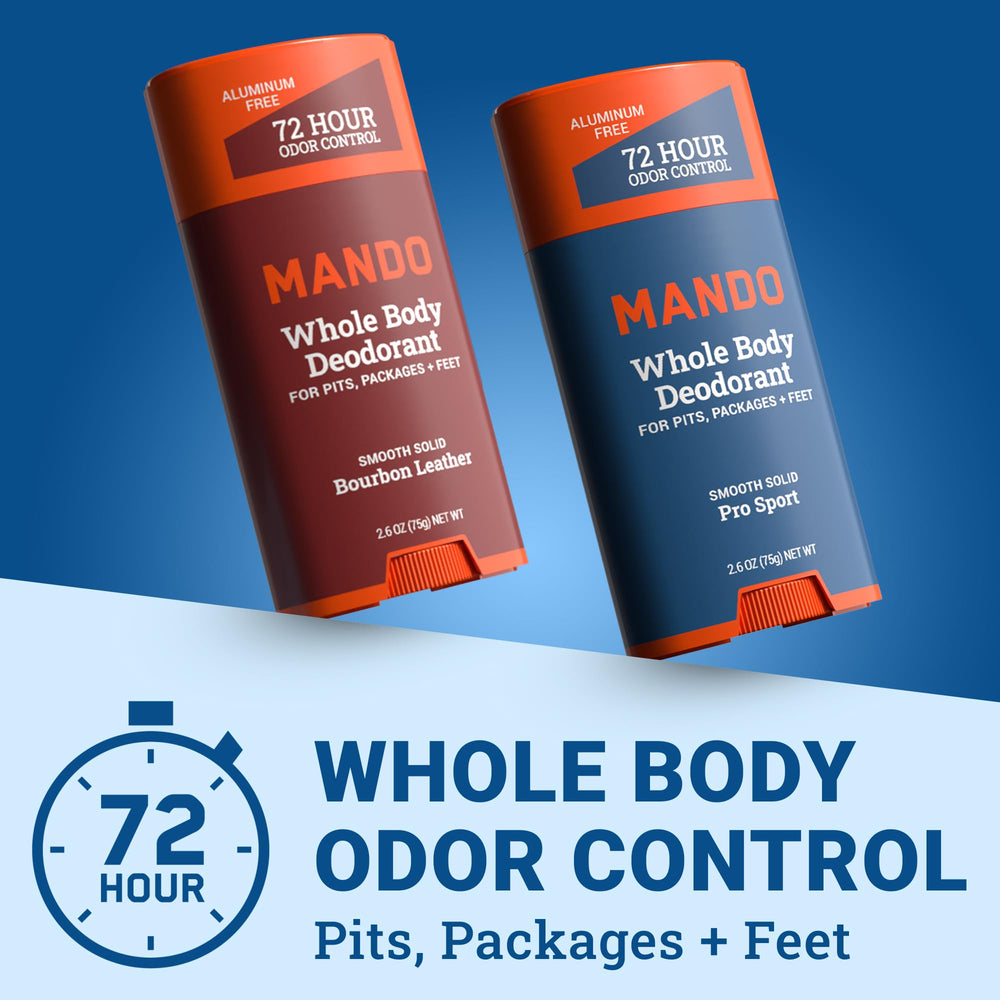 Mando Pro Sport deodorant stick being applied for daily odor prevention