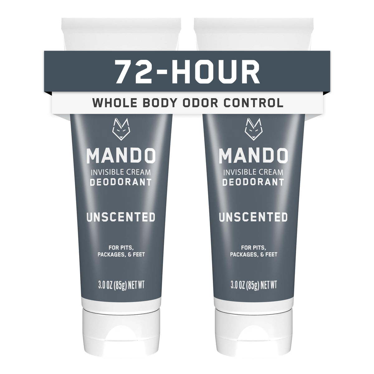 Mando packaging reveals unscented aluminum-free deodorant for all-day odor control.