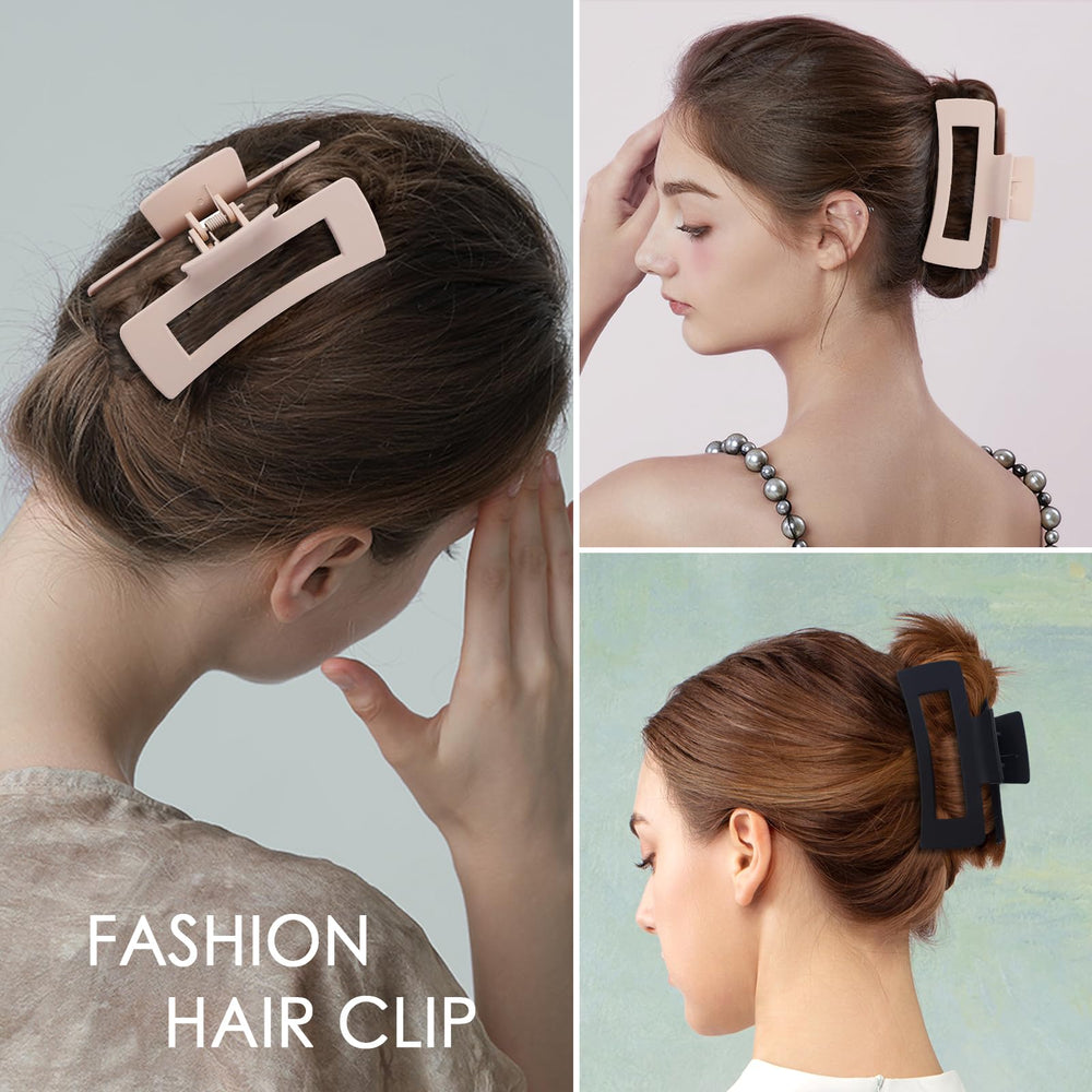 Mandydov large hair claw clip black side angle reduces hair snag