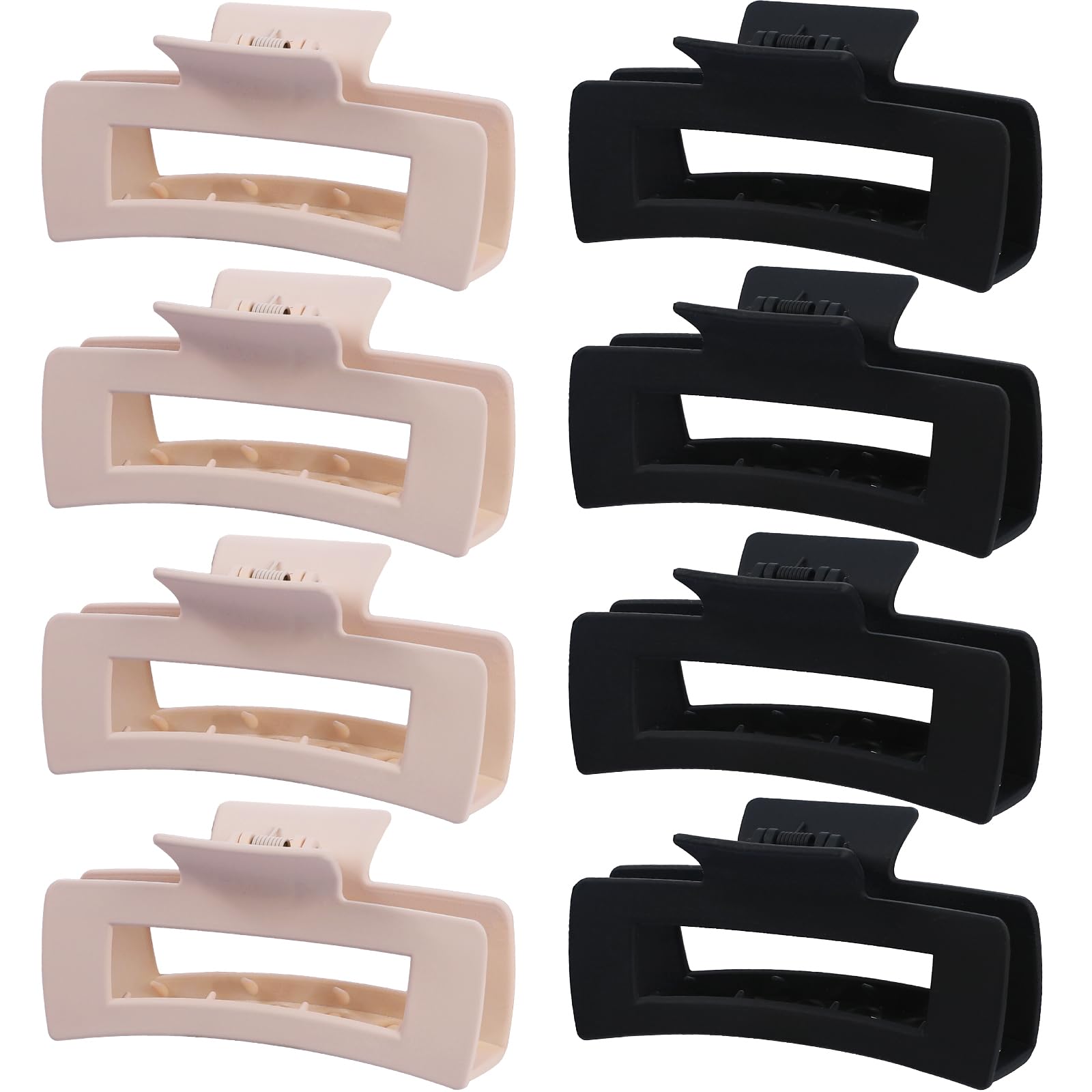 Mandydov large hair claw clip white front view for secure grip during workouts