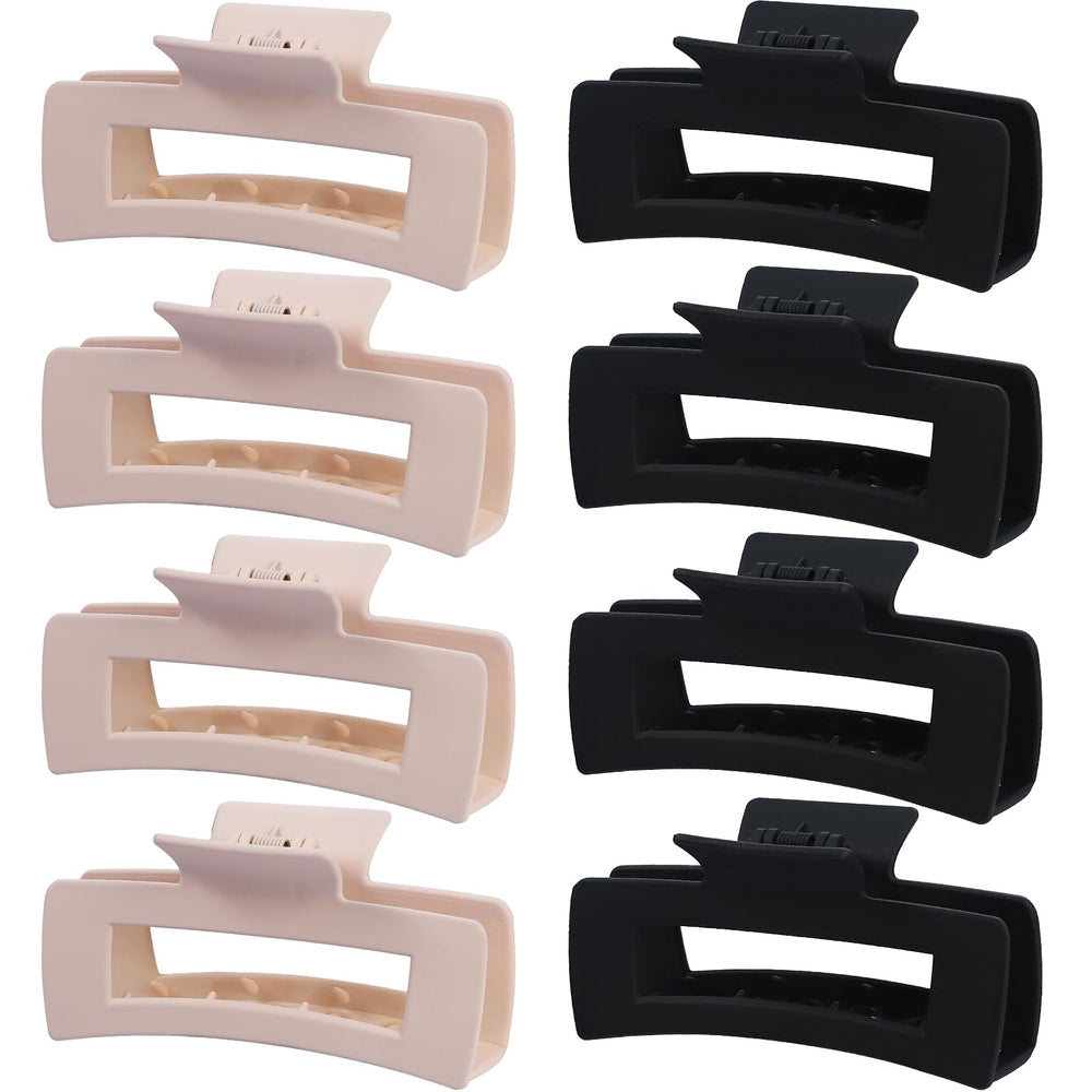 Mandydov large hair claw clip white front view for secure grip during workouts