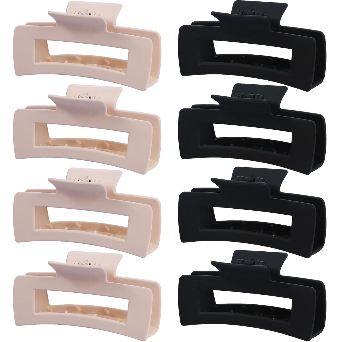 Mandydov large hair claw clip white front view for secure grip during workouts