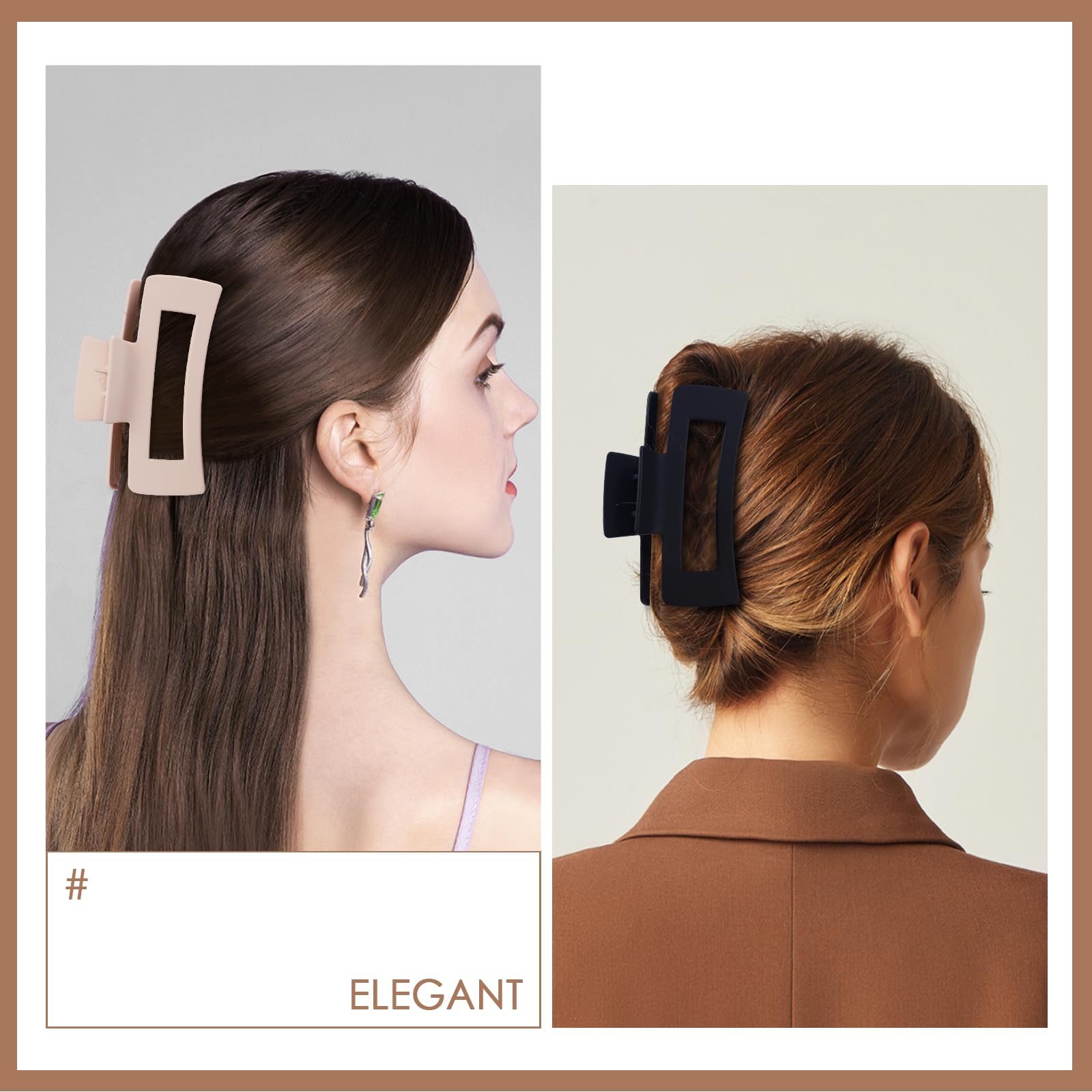 Mandydov large hair claw clip yoga use demonstrates secure styling