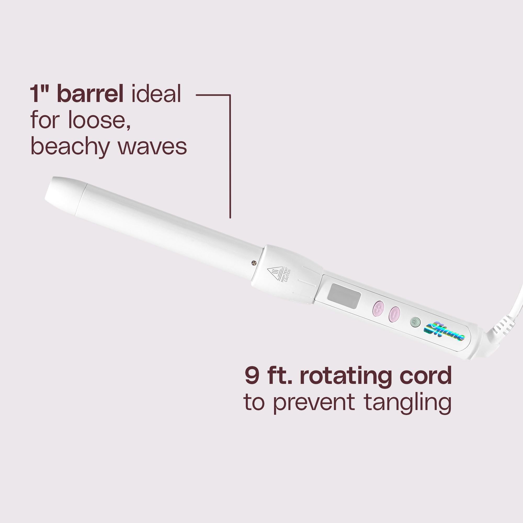 Mane 1 Inch Curling Wand clip-free grip for easy styling during routines.