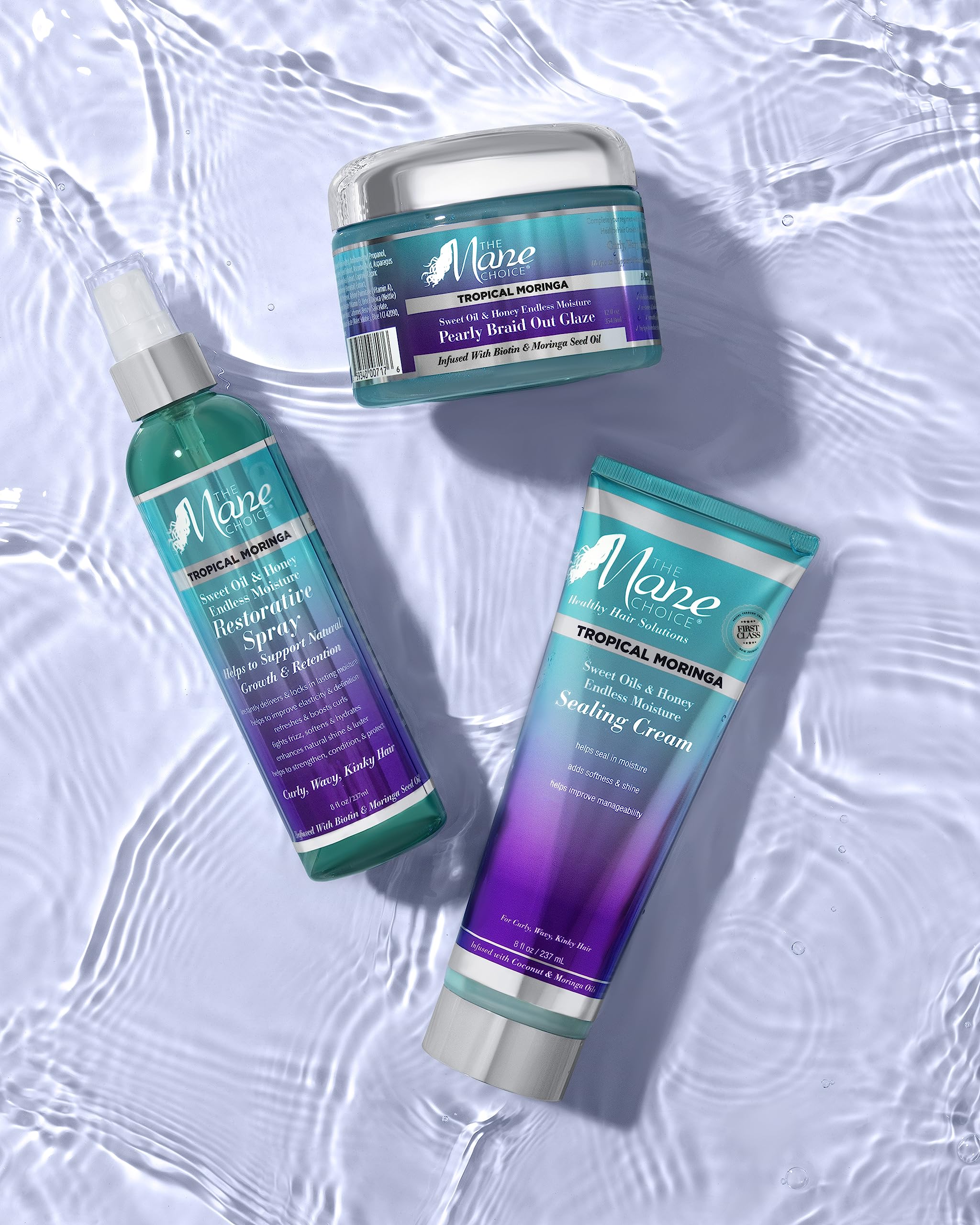 Daily-use scene with The Mane Choice demonstrates versatility for curly, wavy, or kinky hair