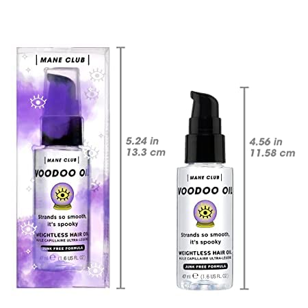 MANE CLUB VOODOO OIL on curly hair demonstrates frizz-free styling