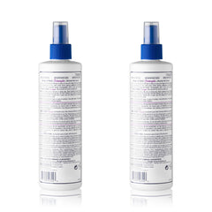 Mane 'n Tail detangler 2-pack Apple Blossom application demonstrates easy spray-on detangling for damp hair.