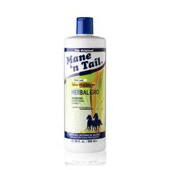 Mane 'n Tail Herbal-Gro conditioner bottle conveys moisture for silky, manageable hair.