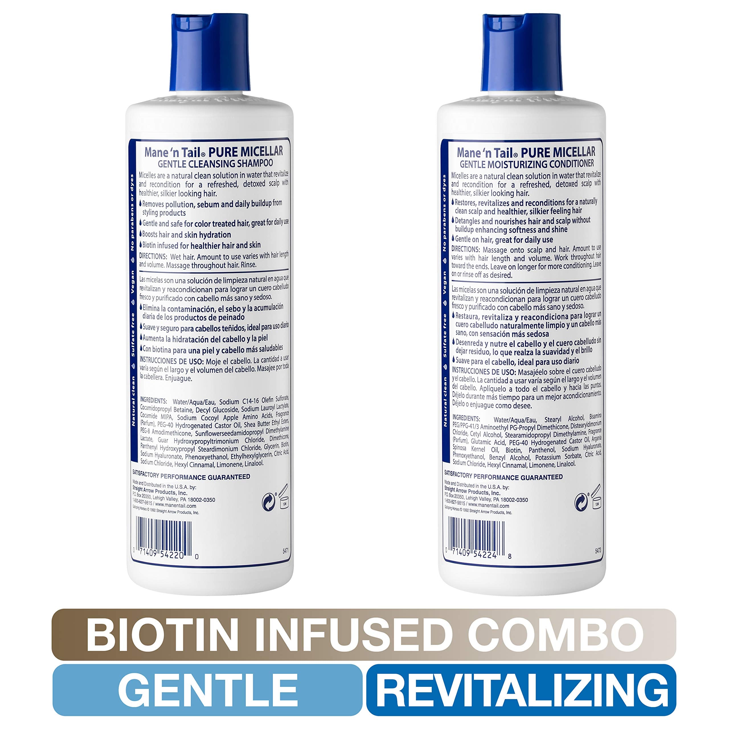Pair of Mane 'n Tail shampoo and conditioner for detangling and cleansing.