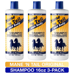 Mane 'n Tail Original Formula 3-pack bottles displayed for extended routine