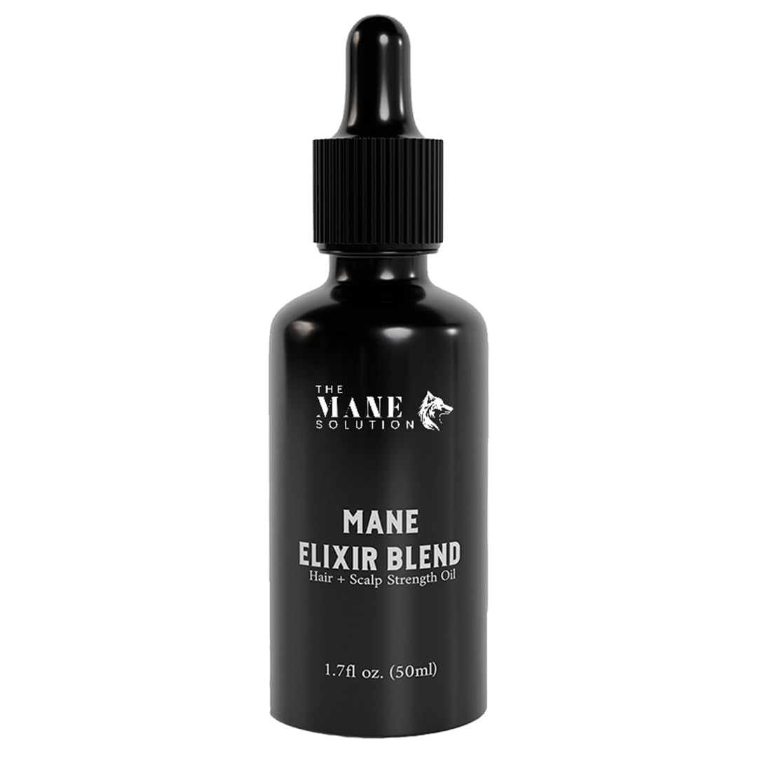 The Mane Solution The Mane Elixir bottle ready for daily use nourishing thinning hair.