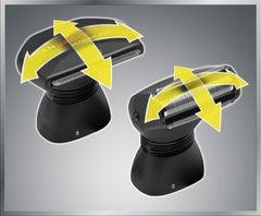 MANGROOMER Ultimate Pro Back Shaver close-up of dual heads for versatile grooming.