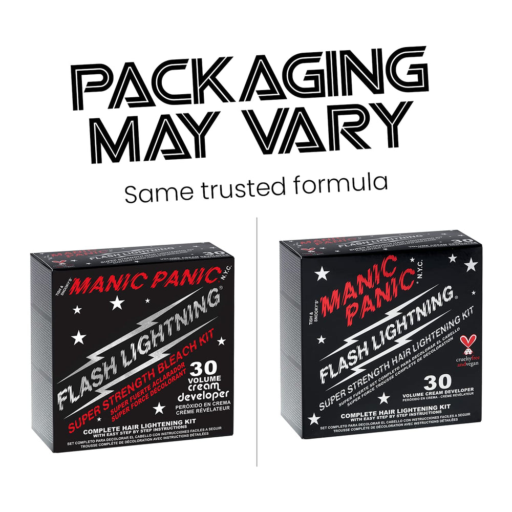 MANIC PANIC 30-volume developer bottle for strong lift on dark hair