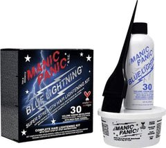 MANIC PANIC Blue Lightning kit packaging shows vegan cruelty-free branding for home color work