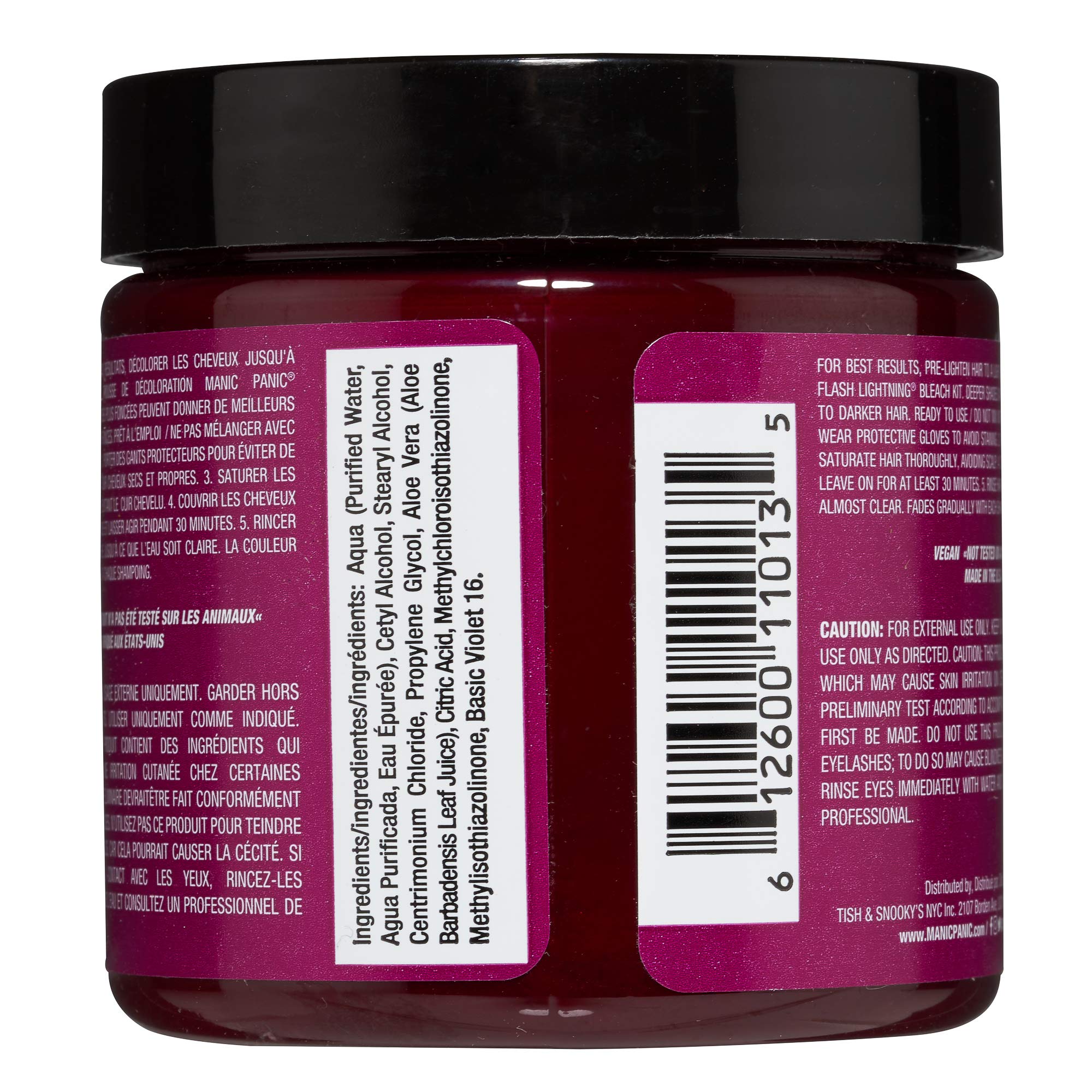 MANIC PANIC Classic Fuschia Shock dye pour highlights rich pigment potential.