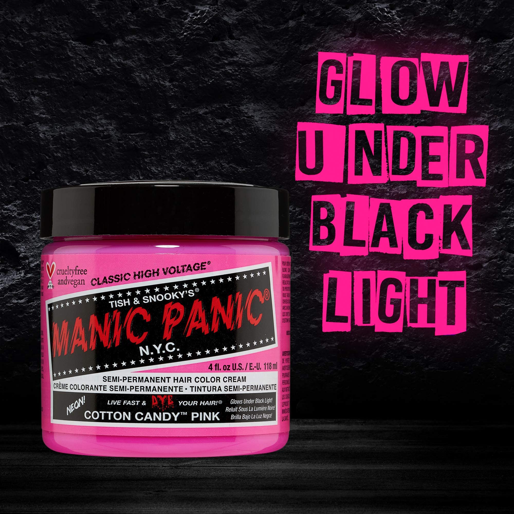 MANIC PANIC Cotton Candy Pink hair after color