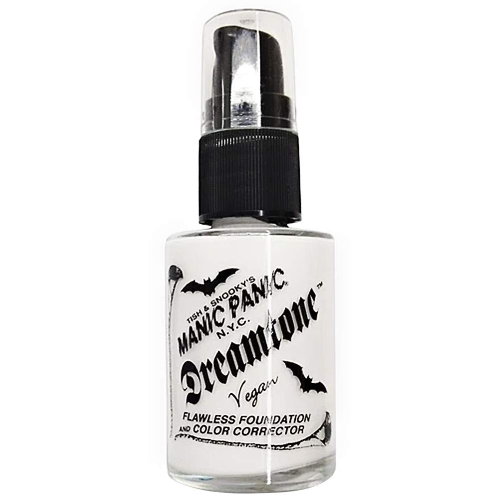 MANIC PANIC Dreamtone Foundation white base swatch showing even gothic skin tone.