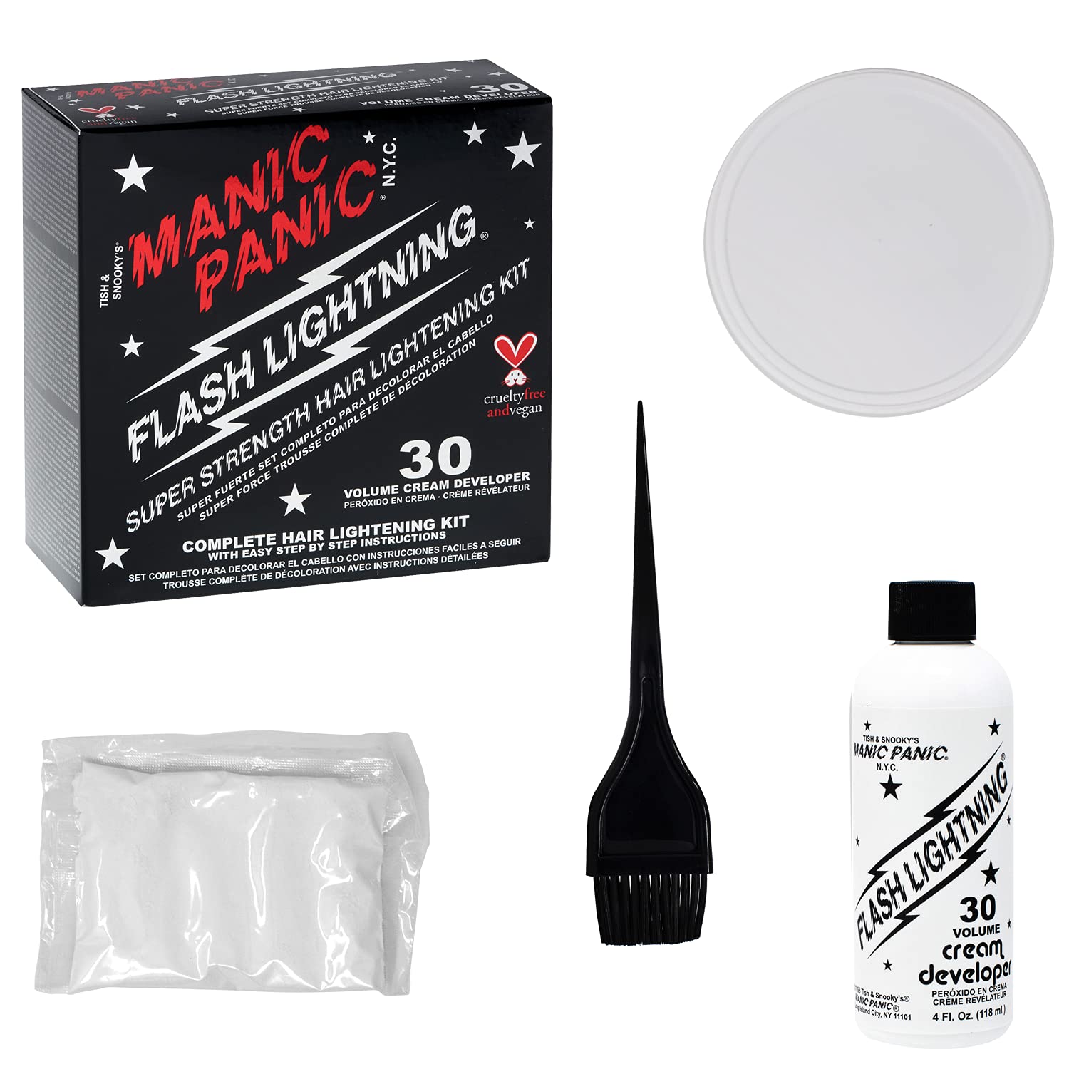 MANIC PANIC dust-free bleach powder ensures smooth, even lightening