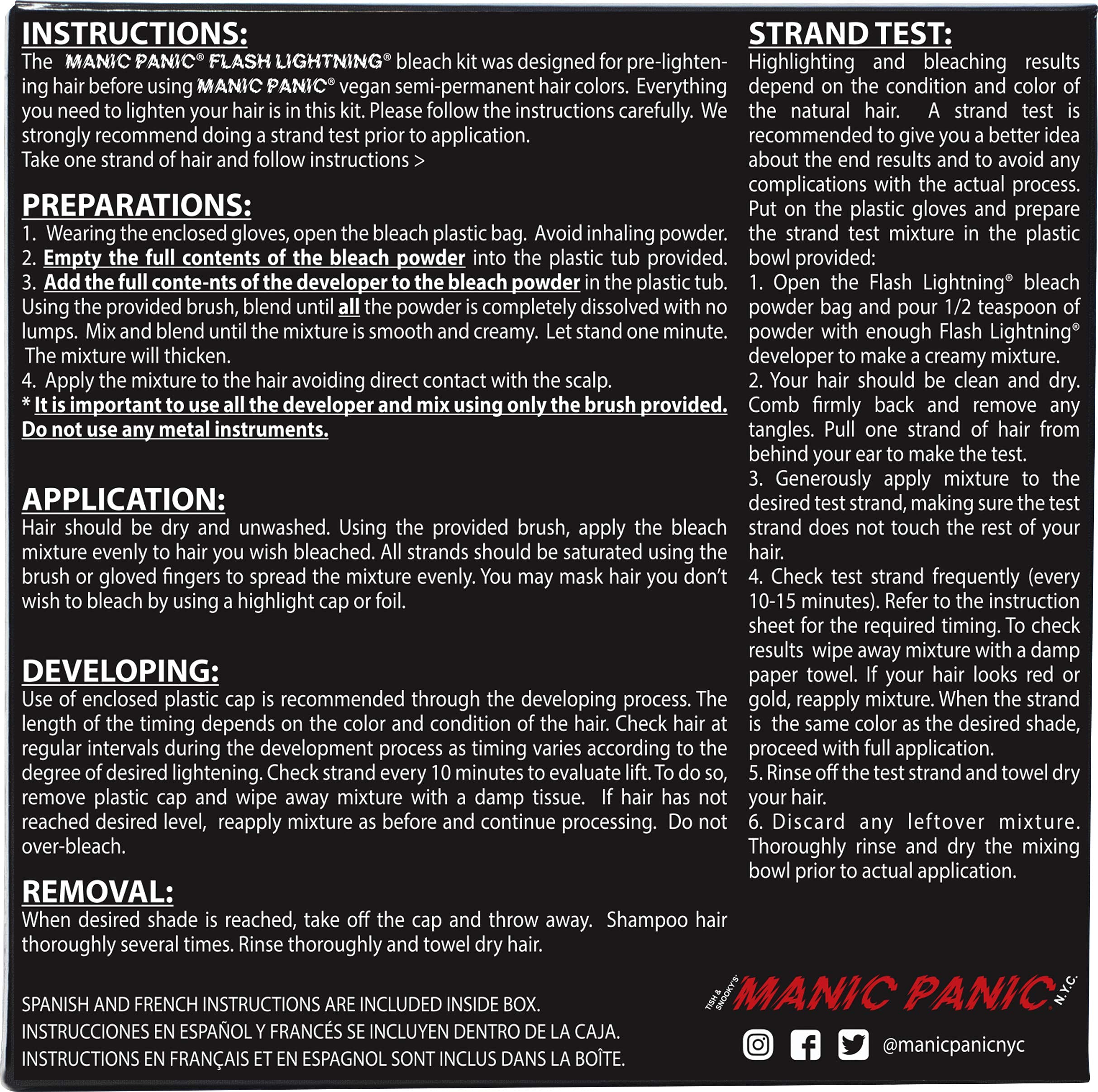 MANIC PANIC Flash Lighting 30-volume developer delivers maximum lift for medium to light blonde shades