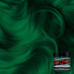 MANIC PANIC Green Envy on pre-lightened hair ready for vivid emerald color.