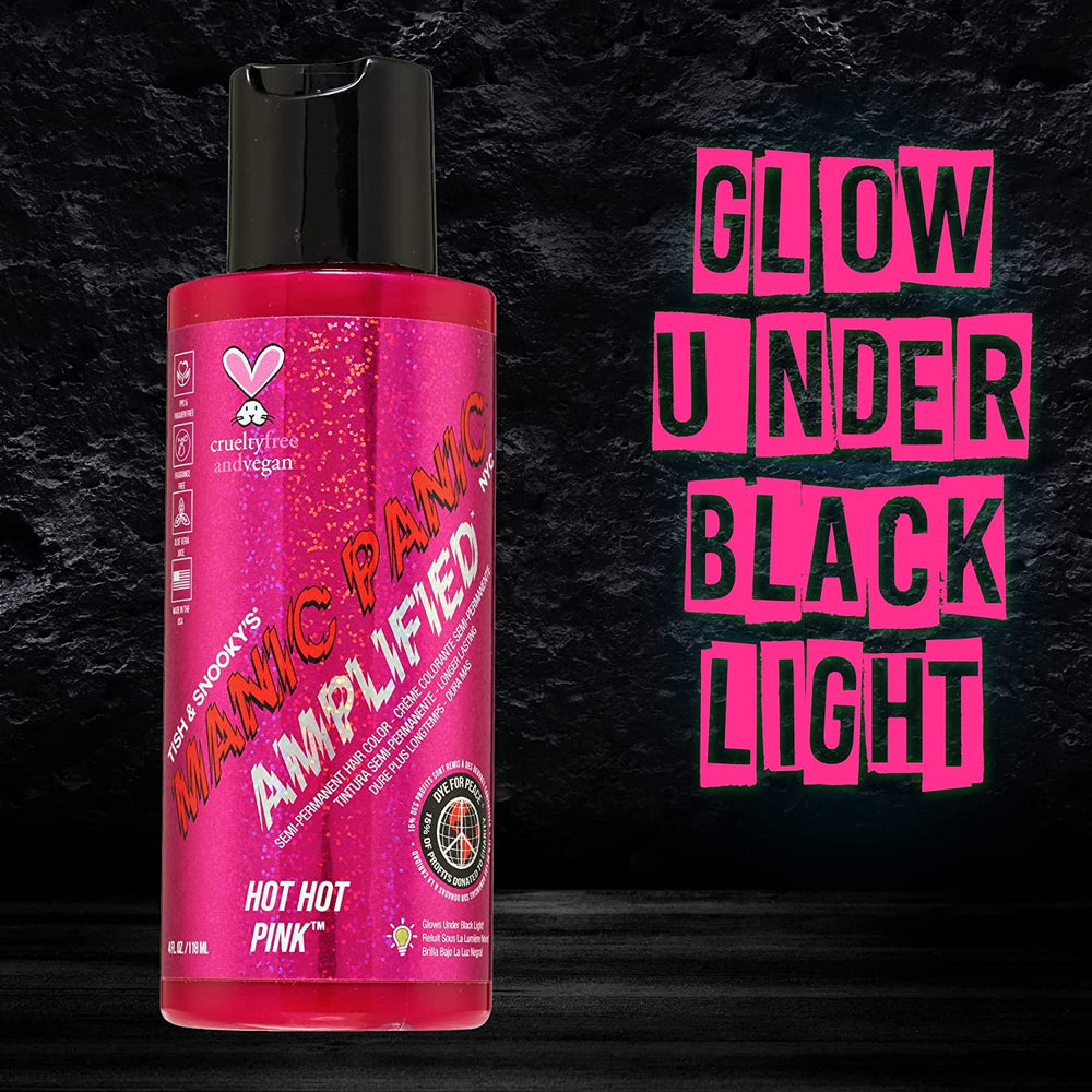 MANIC PANIC Hot Hot Pink Amplified dye pour demonstrates ready-to-use convenience