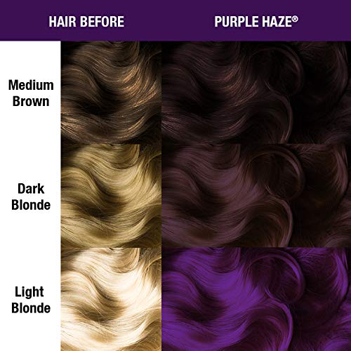 MANIC PANIC Purple Haze before-after example of color intensity