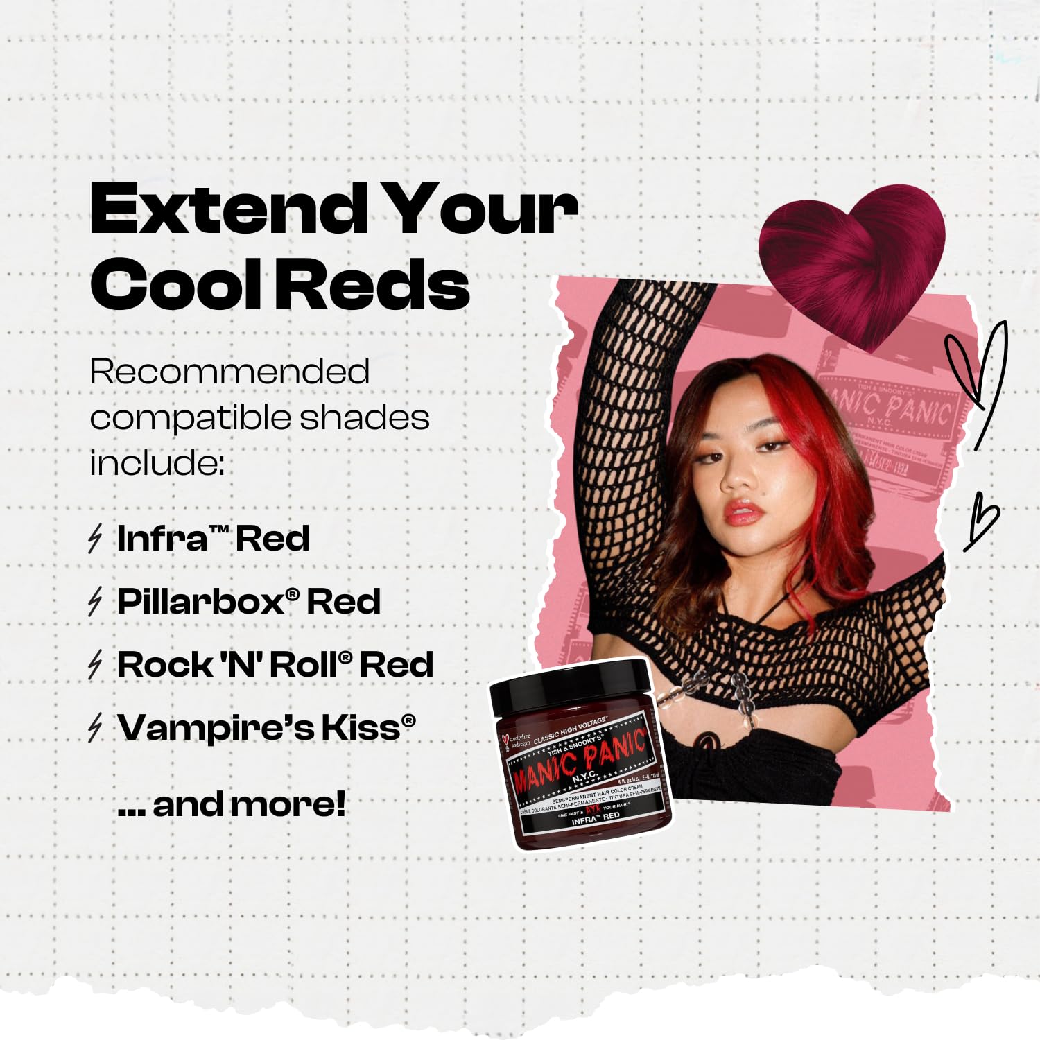 MANIC PANIC Rock Me Red wet hair application demonstrates easy at-home use