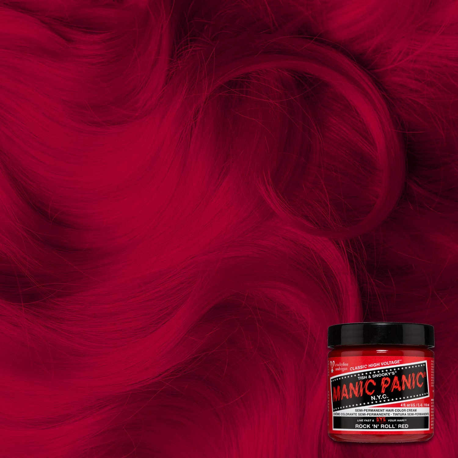 MANIC PANIC Rock N Roll Red packaging tub highlights resealability