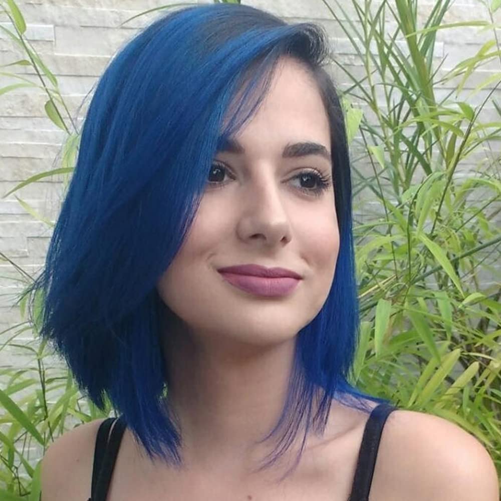 MANIC PANIC Shocking Blue applying technique for easy at-home color refresh.