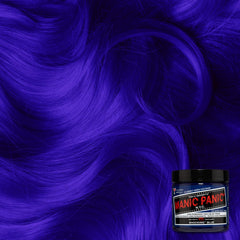 MANIC PANIC Shocking Blue swatches preview deep cobalt tones.