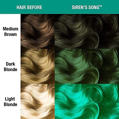 MANIC PANIC Siren's Song on pre-lightened hair for intense neon.