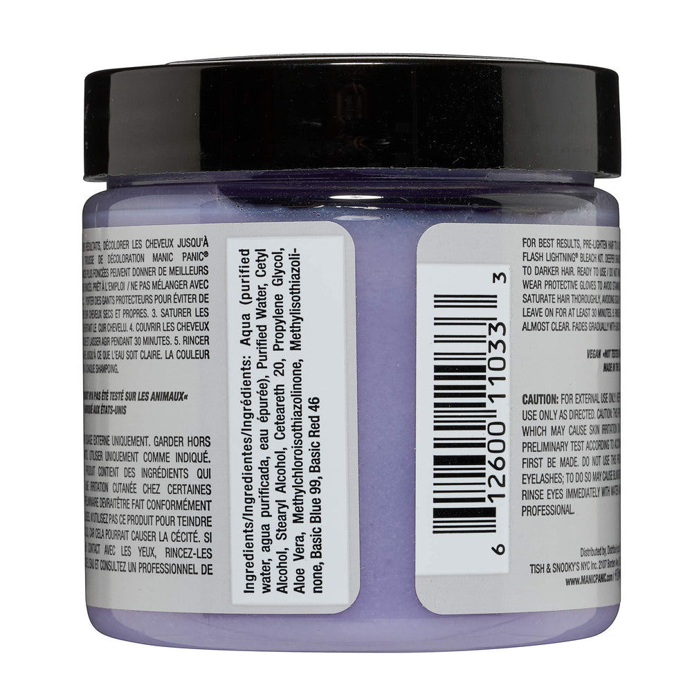 MANIC PANIC Virgin Snow Blonde Toner jar closeup highlighting conditioner and tint