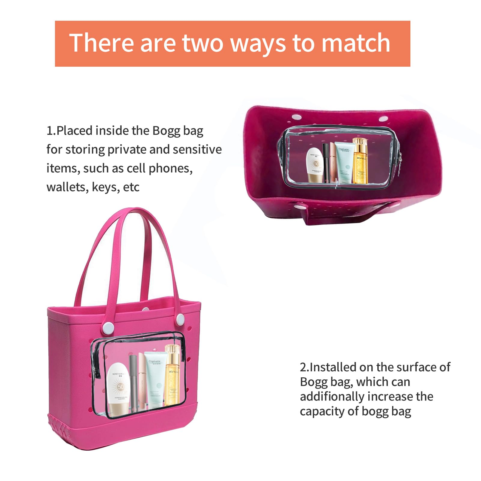 Manifish clear travel bag portable and reusable for vacations and daily carry