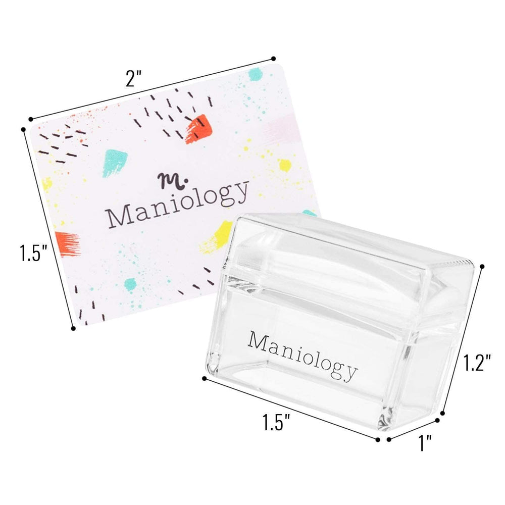 Maniology Ice Cube stamper mini-scraper included for quick cleanups.