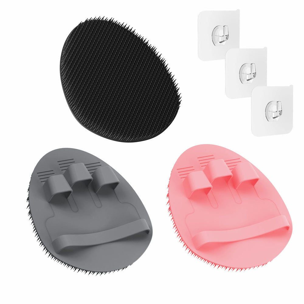 Manmihealth 3pcs soft silicone shower brush pack offers gentle exfoliation and deep cleaning.