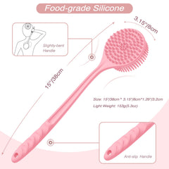 Manmihealth back scrubber angled handle enables easy reach across the back.