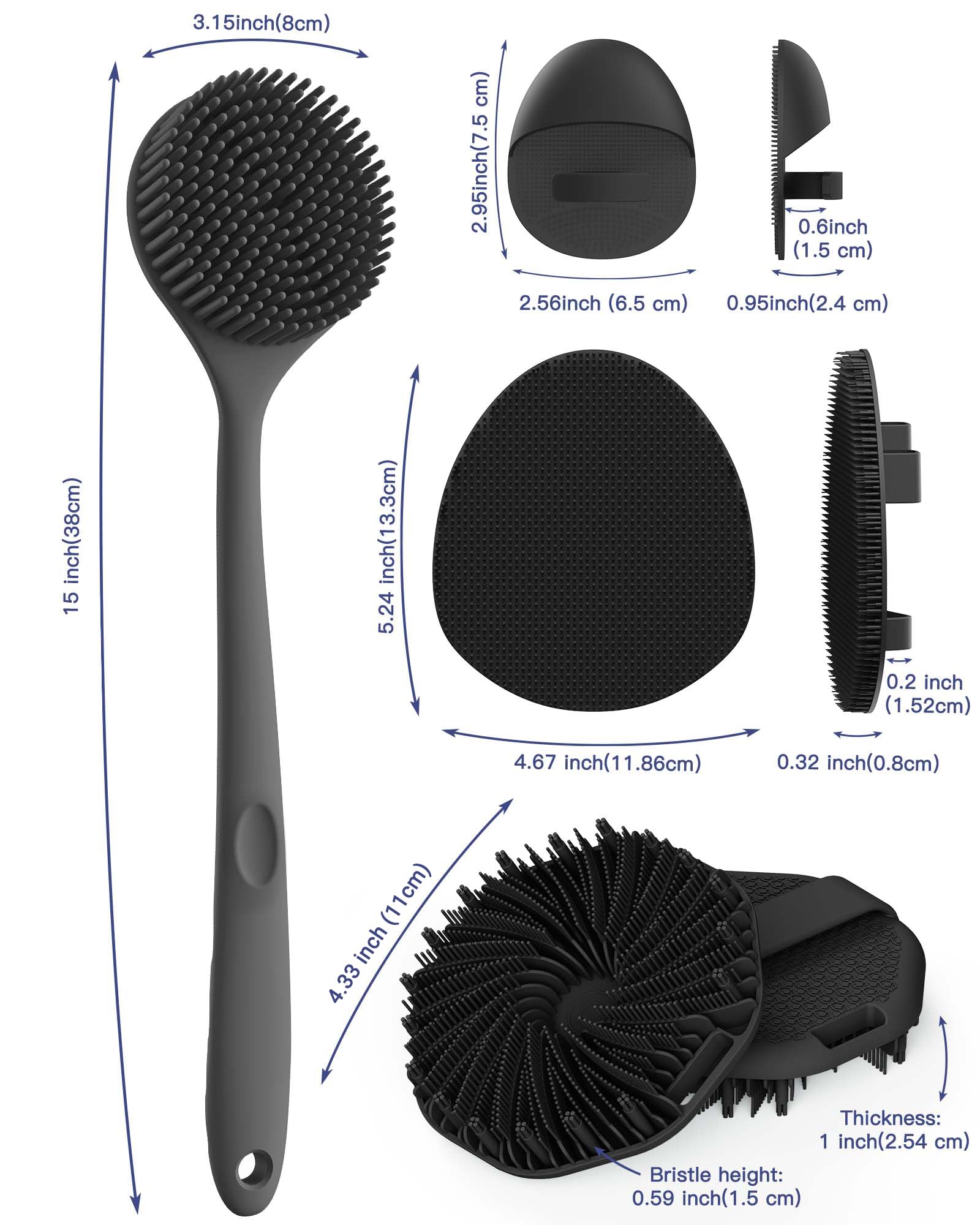Manmihealth silicone scalp massager with soft bristles for thorough cleansing and relaxing massage.