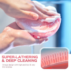 Manmihealth soft bath glove bristle pattern enhances cleansing and pore reach.