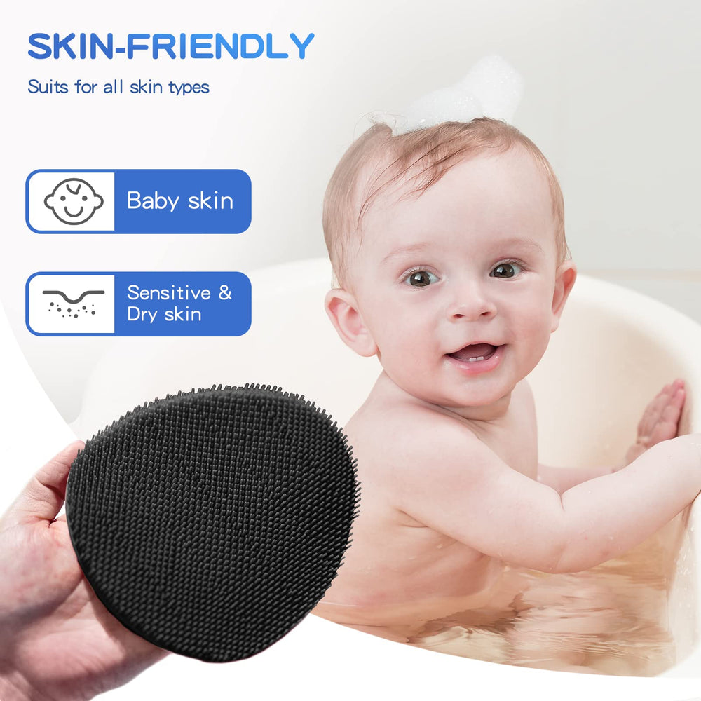 Manmihealth soft silicone shower brush hi-lo bristles boost lather and cleansing.