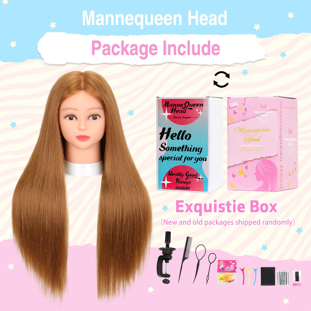 MannequeenHead braiding practice setup—ideal for learning braids and intricate hairstyles.