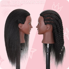 MannequeenHead 100-percent-human-hair closeup for styling texture