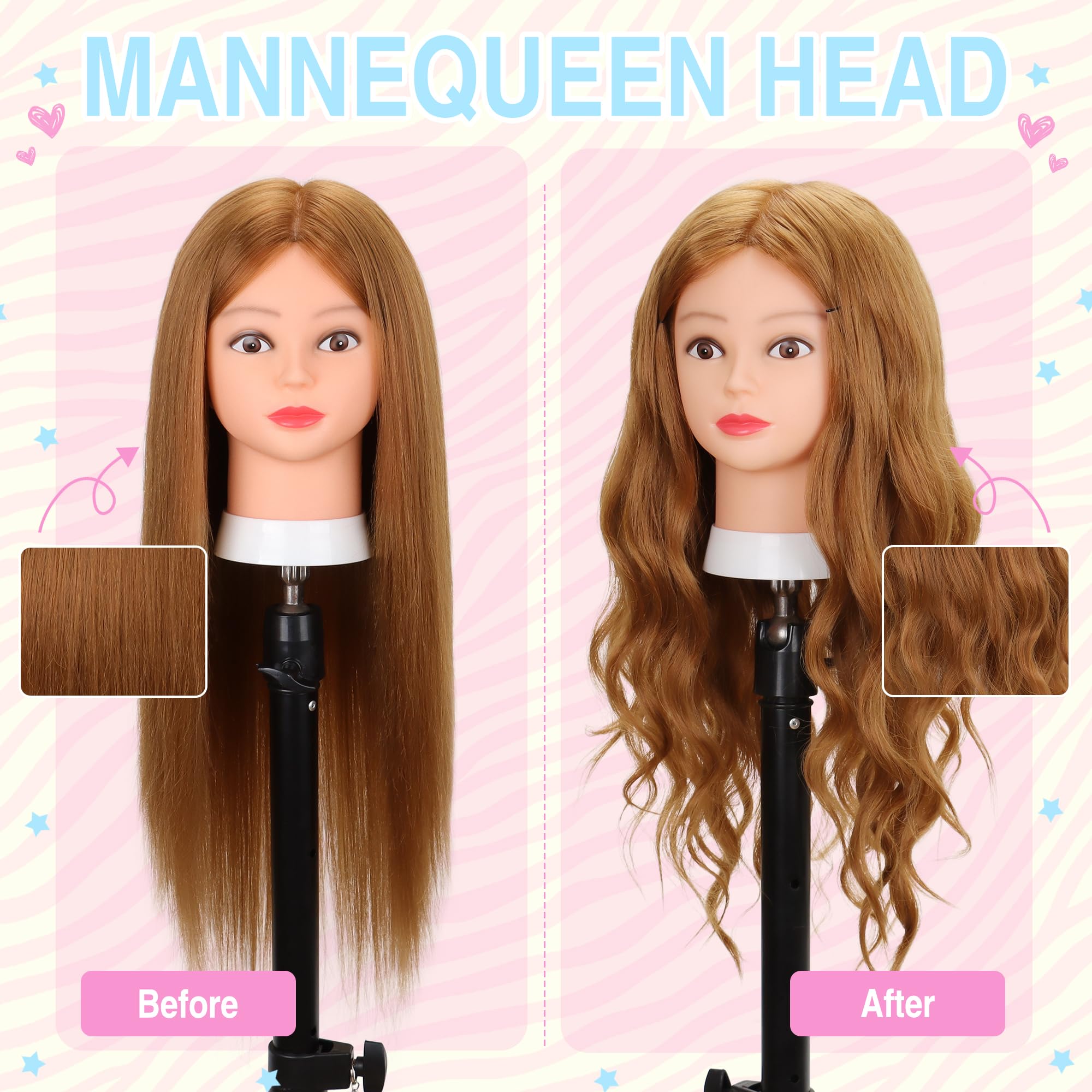 MannequeenHead table clamp stand—secure workstation for hands-on cosmetology practice.