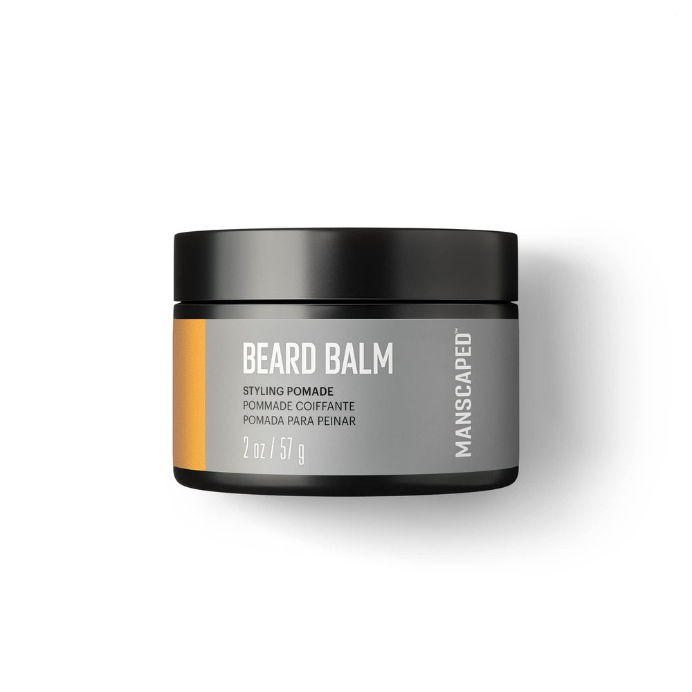 MANSCAPED Beard Balm jar closeup showing rich texture for easy styling.