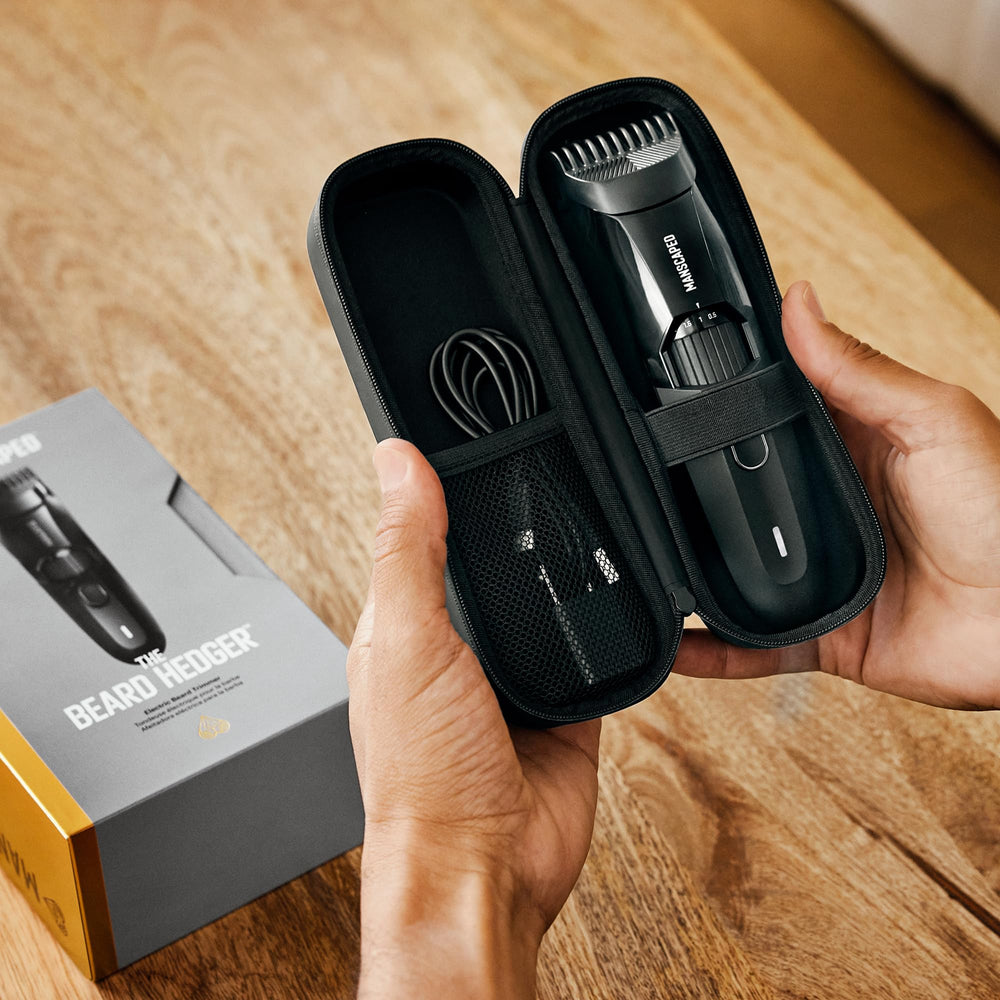 MANSCAPED Beard Hedger cutting angle lifts hairs for smooth trim