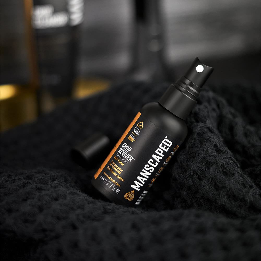 MANSCAPED Crop Reviver cooling-mist surface demonstrating instant refreshment on-demand.