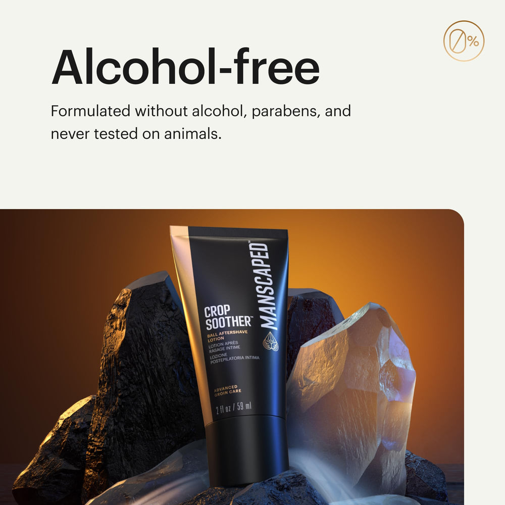 Relief after shaving with MANSCAPED Crop Soother lotion.