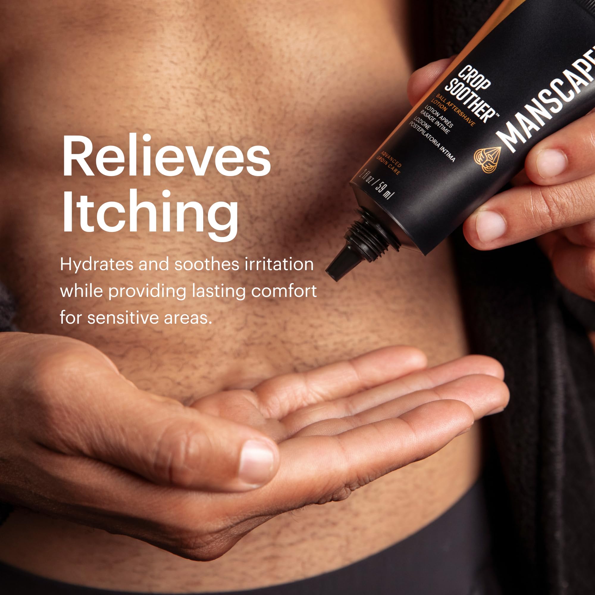 MANSCAPED Crop Soother lotion offers essential skin care post-shave.