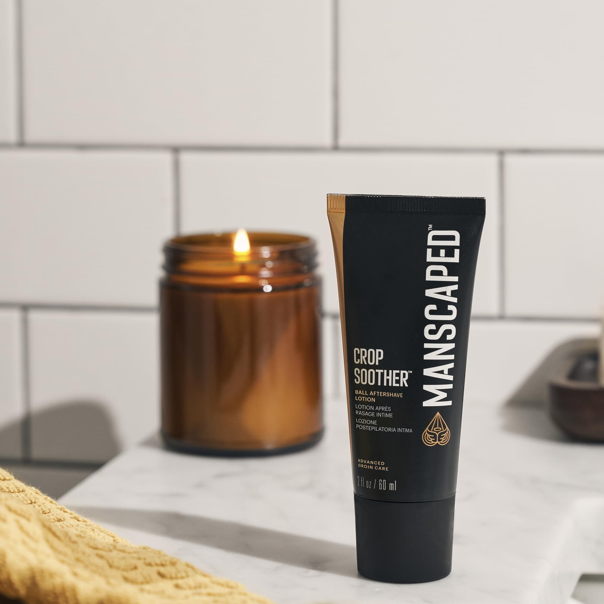 The smooth texture of MANSCAPED Crop Soother lotion.