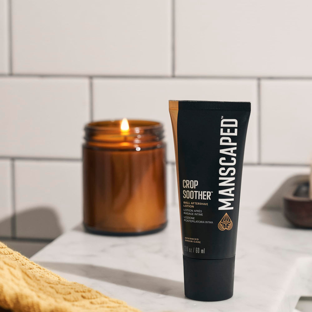 The smooth texture of MANSCAPED Crop Soother lotion.